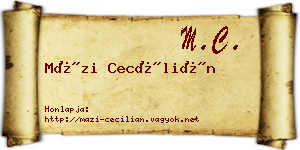 Mázi Cecílián névjegykártya